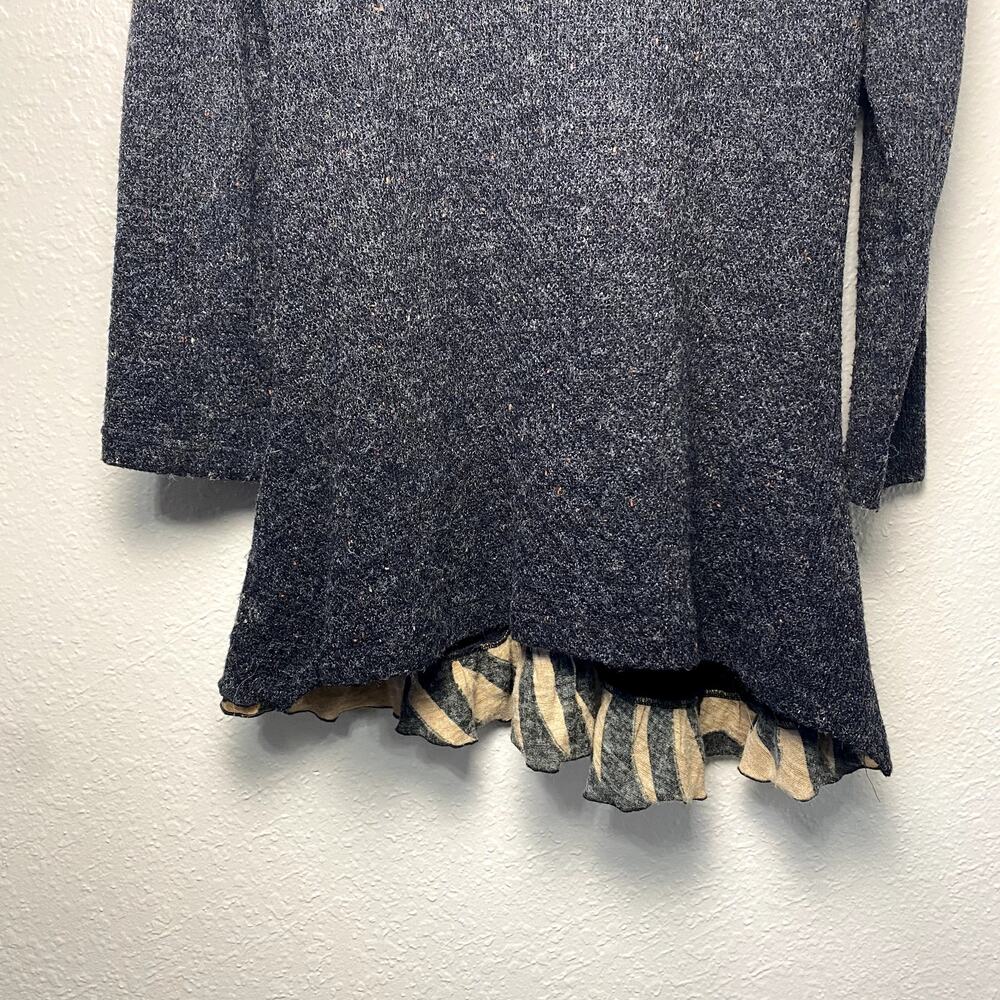 Vtg Y2K Fleur De Lis Avant Garde Grunge Ruffle Whimsigoth Boho Sweater Jacket M - Picture 13 of 16